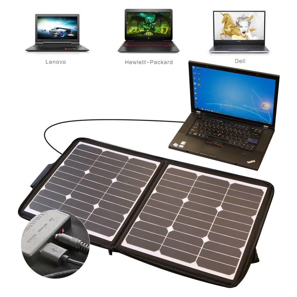 Зарядное устройство на солнечных батареях с аккумулятором для мобильных телефонов, ноутбуков и прочего