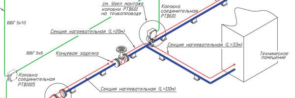 Как подключить греющий кабель для водопровода к сети 220 своими руками схема подключения