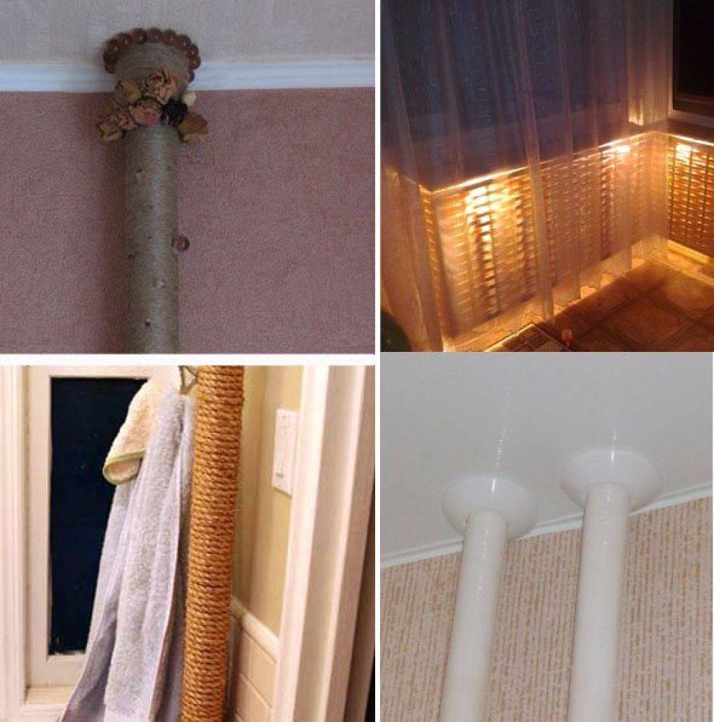 Как задекорировать трубу отопления в комнате, квартире, частном доме? 30 вариантов спрятать трубу отопления