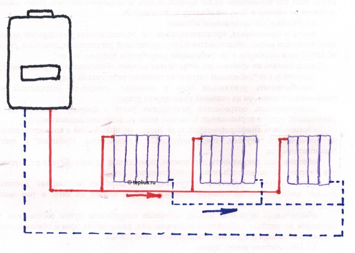 Петля тихельмана и схема системы отопления в двухэтажном доме трехтрубной
