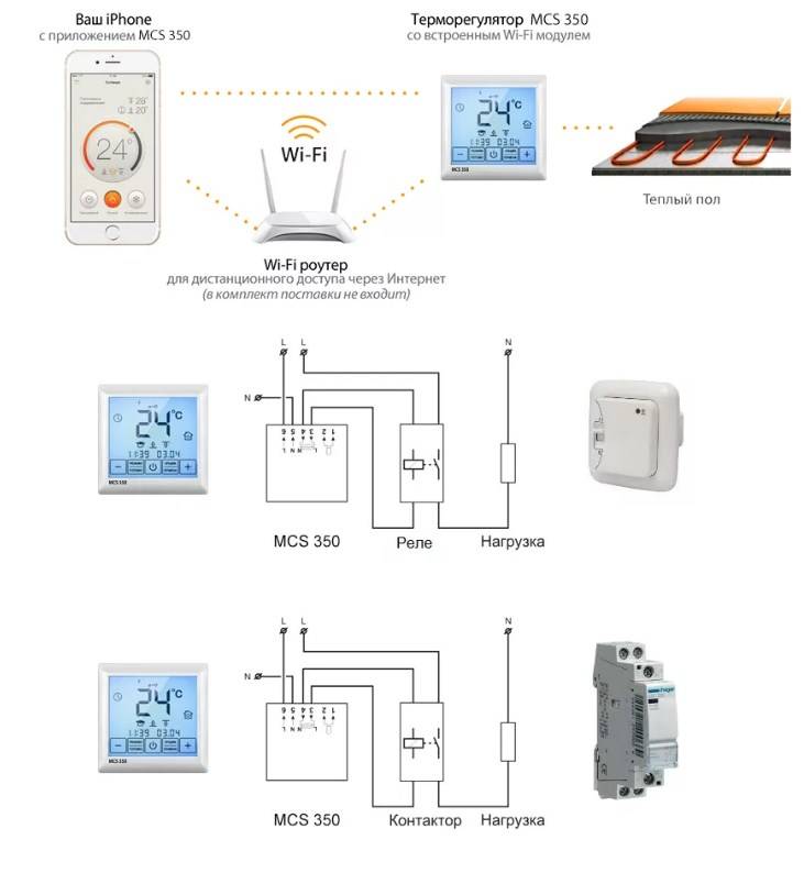 Схема подключения механического терморегулятора