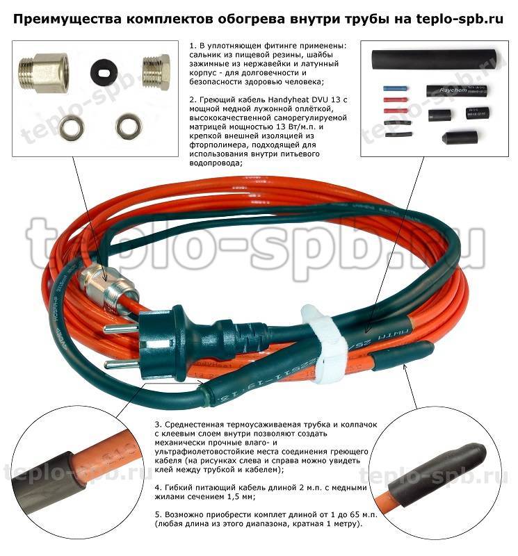 Как подключить греющий кабель для водопровода к сети 220 своими руками схема подключения