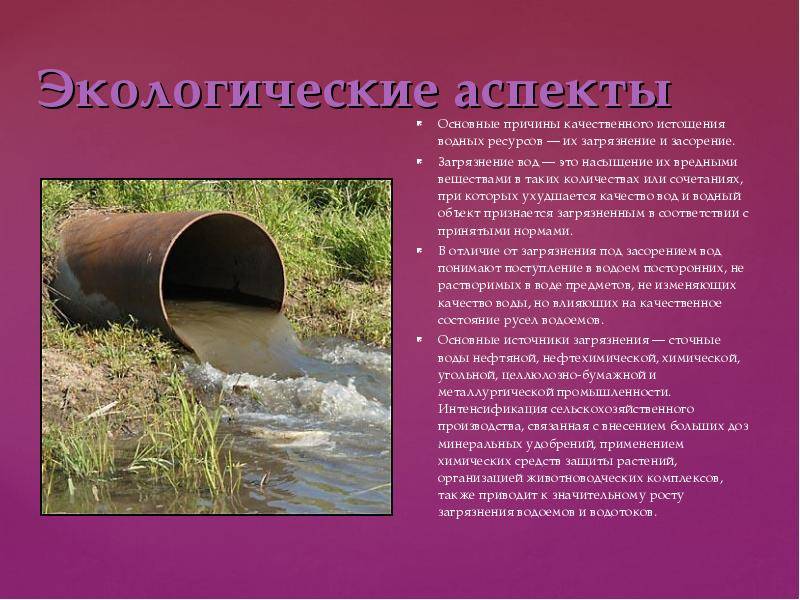 Проект загрязнение воды 8 класс