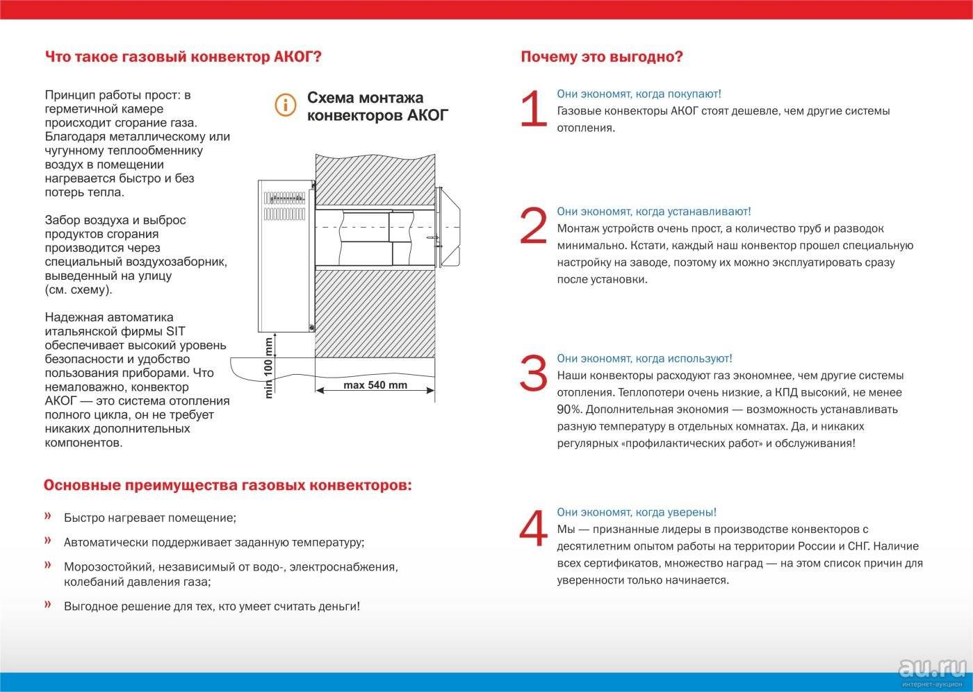 Газовый конвектор 4 КВТ расход газа