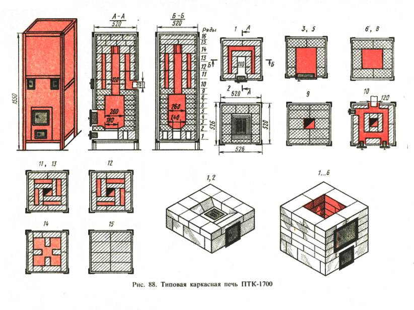 Печки голландки схема