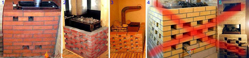 Как обложить печь в бане, схема обкладки печи в бане кирпичом (13 фото)