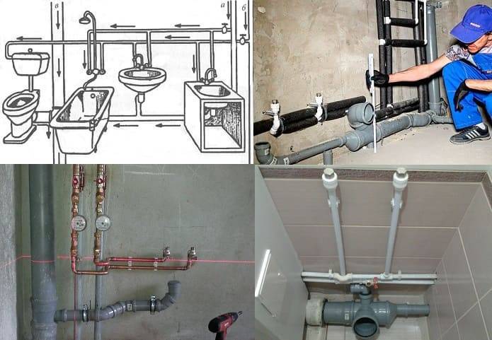 Разводка труб в ванной и туалете: как проложить и спрятать своими руками по схеме
