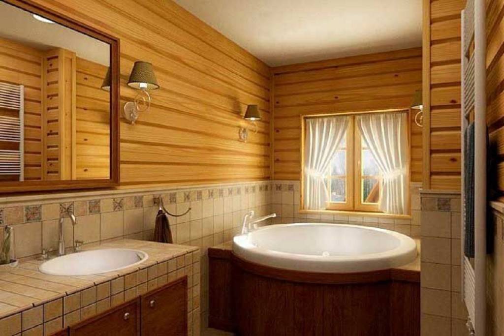 Ванная в деревянном доме своими руками: отделка пола и стен
