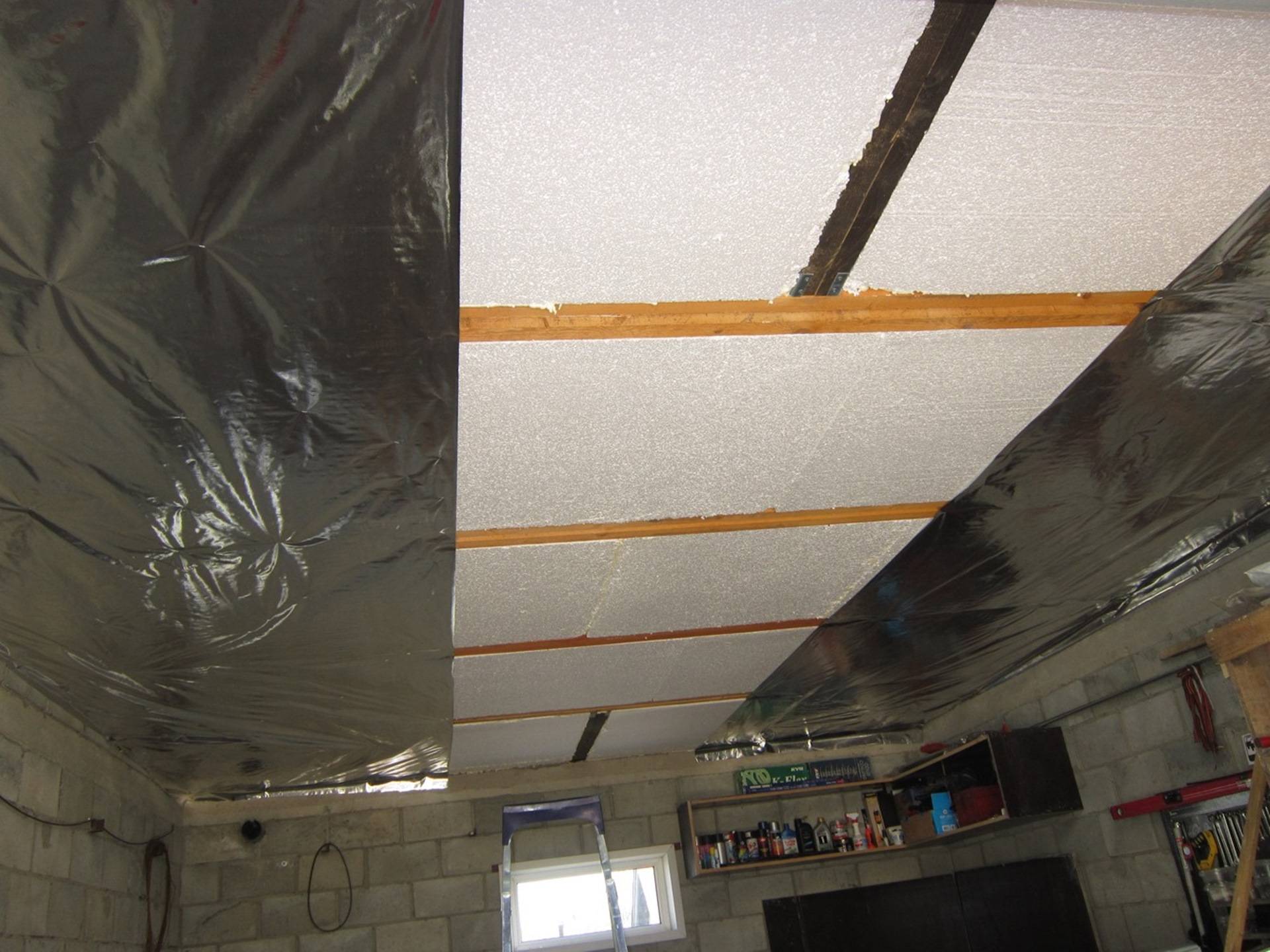 Утепление потолка в подвале дома частного изнутри пеноплексом и гаража, видео