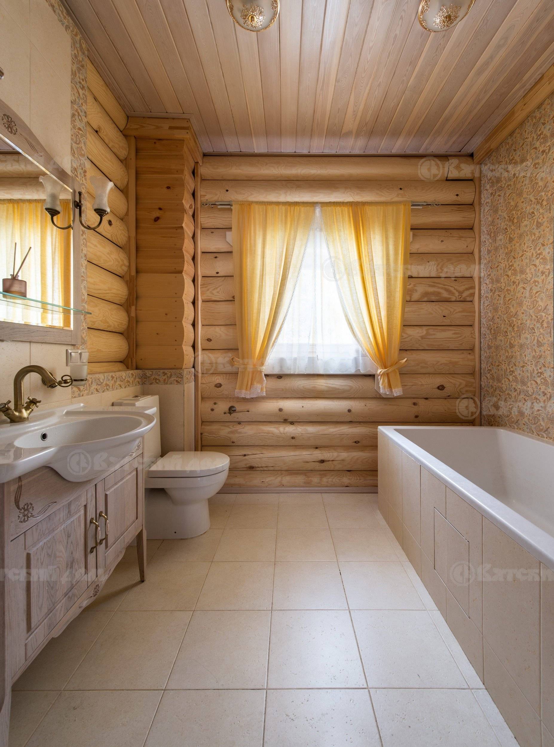 Ванная в деревянном доме: особенности отделки и фото-идеи дизайна
