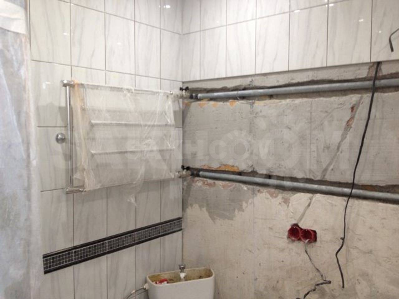 Перенос полотенцесушителя на другую стену в ванной по шагам