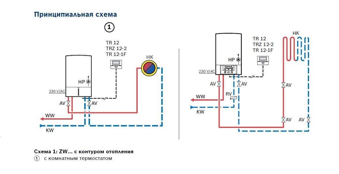 Схема отопления от настенного газового котла