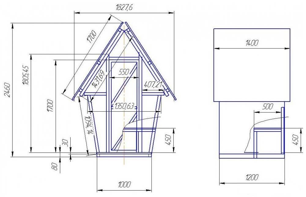 Чертеж дачного туалета — популярные схемы постройки для самостоятельного проекта